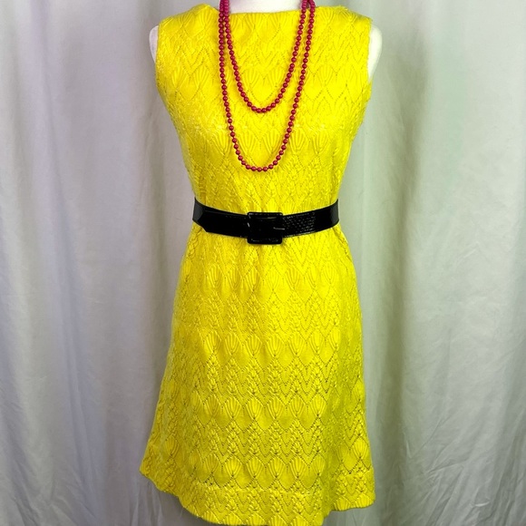 Vintage Go-Go Dress Yellow Knitted Size Medium/6 Winkleman’s Detroit - Picture 4 of 13